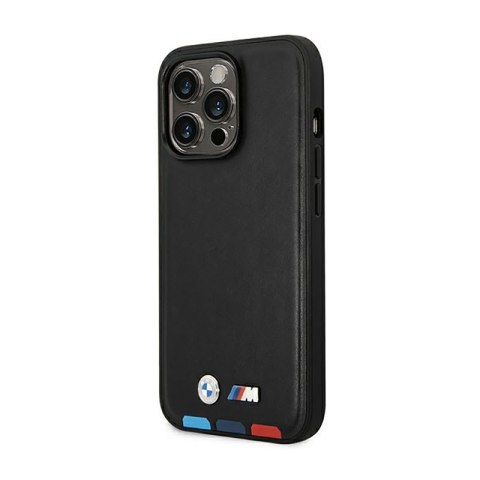 BMW Leather Hot Stamp Tricolor MagSafe - Etui iPhone 14 Pro Max (Czarny) BMW BMW Leather Hot Stamp Tricolor MagSafe - Etui iPhone 14 Pro Max (Czarny) BMW