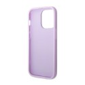 Guess Saffiano Metal Logo Stripes - Etui iPhone 14 Pro (liliowy) Guess