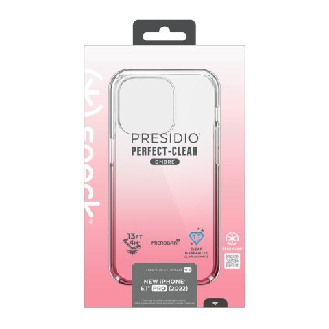 Speck Presidio Perfect-Clear + Ombre - Etui iPhone 14 Pro z powłoką MICROBAN (Clear / Vintage Rose Fade) Speck Speck Presidio Perfect-Clear + Ombre - Etui iPhone 14 Pro z powłoką MICROBAN (Clear / Vintage Rose Fade) Speck