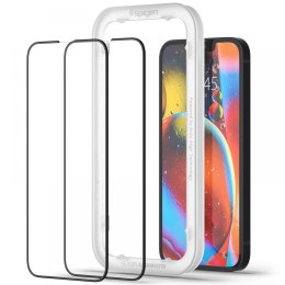 Spigen Alm Glass FC 2-Pack - Szkło hartowane do iPhone 16e / iPhone 14 / iPhone 13 / iPhone 13 Pro 2 szt (Czarna ramka) Spigen