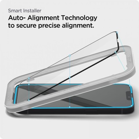 Spigen Alm Glass FC - Szkło hartowane do iPhone 16e / iPhone 14 / iPhone 13 / iPhone 13 Pro (Czarna ramka) Spigen Spigen Alm Glass FC - Szkło hartowane do iPhone 16e / iPhone 14 / iPhone 13 / iPhone 13 Pro (Czarna ramka) Spigen