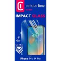 Cellularline Impact Glass - Hartowane szkło ochronne iPhone 14 / iPhone 14 Pro Cellularline