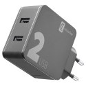 Cellularline Multipower 2 - Ładowarka sieciowa 2x USB-A 12W + 12W (czarny) Cellularline
