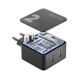 Cellularline Multipower 2 - Ładowarka sieciowa 2x USB-A 12W + 12W (czarny) Cellularline