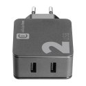 Cellularline Multipower 2 - Ładowarka sieciowa 2x USB-A 12W + 12W (czarny) Cellularline