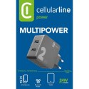 Cellularline Multipower 2 - Ładowarka sieciowa 2x USB-A 12W + 12W (czarny) Cellularline
