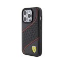 Ferrari Perforated Waves Metal Logo - Etui iPhone 15 Pro (czarny) Ferrari
