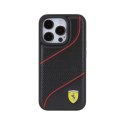 Ferrari Perforated Waves Metal Logo - Etui iPhone 15 Pro (czarny) Ferrari