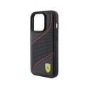 Ferrari Perforated Waves Metal Logo - Etui iPhone 15 Pro (czarny) Ferrari