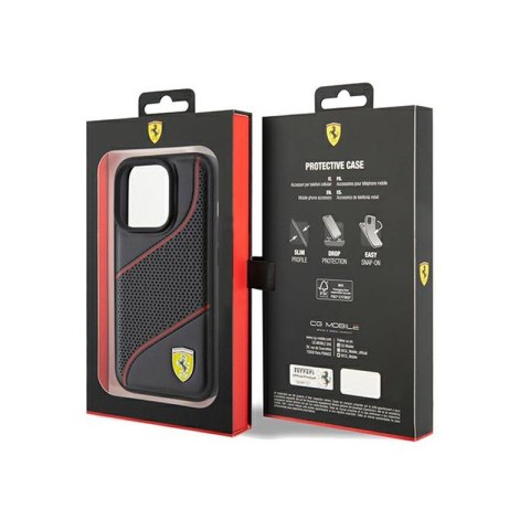 Ferrari Perforated Waves Metal Logo - Etui iPhone 15 Pro (czarny) Ferrari Ferrari Perforated Waves Metal Logo - Etui iPhone 15 Pro (czarny) Ferrari