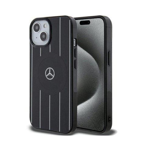 Mercedes Double Layer Crossed Lines MagSafe - Etui iPhone 15 (czarny) Mercedes Mercedes Double Layer Crossed Lines MagSafe - Etui iPhone 15 (czarny) Mercedes