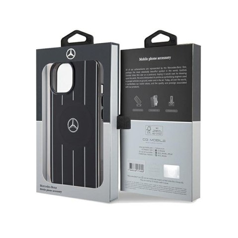 Mercedes Double Layer Crossed Lines MagSafe - Etui iPhone 15 (czarny) Mercedes Mercedes Double Layer Crossed Lines MagSafe - Etui iPhone 15 (czarny) Mercedes