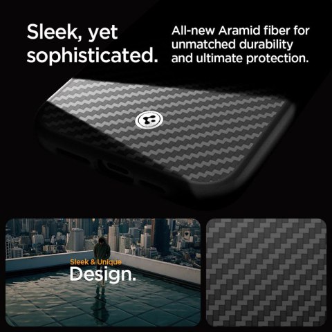 Spigen Enzo Aramid Mag MagSafe - Etui iPhone 15 Pro Max (Czarny) Spigen Spigen Enzo Aramid Mag MagSafe - Etui iPhone 15 Pro Max (Czarny) Spigen