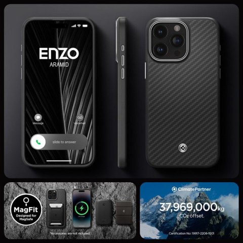 Spigen Enzo Aramid Mag MagSafe - Etui iPhone 15 Pro Max (Czarny) Spigen Spigen Enzo Aramid Mag MagSafe - Etui iPhone 15 Pro Max (Czarny) Spigen