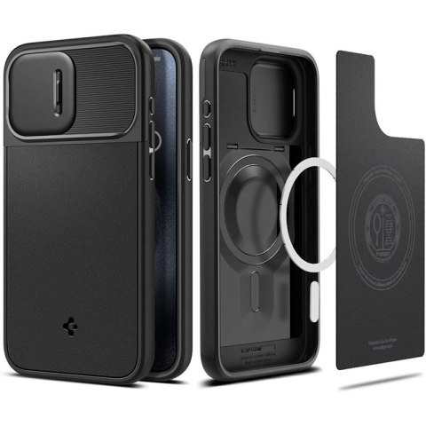 Spigen Optik Armor Mag MagSafe - Etui do iPhone 15 Pro (Czarny) Spigen Spigen Optik Armor Mag MagSafe - Etui do iPhone 15 Pro (Czarny) Spigen