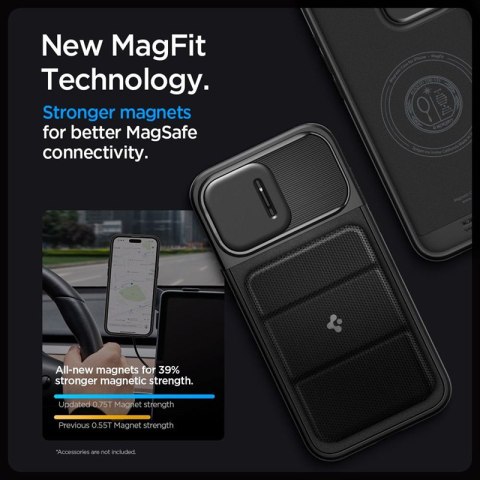 Spigen Optik Armor Mag MagSafe - Etui do iPhone 15 Pro (Czarny) Spigen Spigen Optik Armor Mag MagSafe - Etui do iPhone 15 Pro (Czarny) Spigen