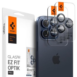 Spigen Optik Pro GLAS.TR EZ Fit Camera Protector 2-Pack - Szkło ochronne na obiektyw do iPhone 15 Pro / 15 Pro Max / iPhone 14 P Spigen