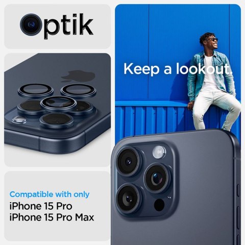 Spigen Optik Pro GLAS.TR EZ Fit Camera Protector 2-Pack - Szkło ochronne na obiektyw do iPhone 15 Pro / 15 Pro Max / iPhone 14 P Spigen Spigen Optik Pro GLAS.TR EZ Fit Camera Protector 2-Pack - Szkło ochronne na obiektyw do iPhone 15 Pro / 15 Pro Max / iPhone 14 P Spigen