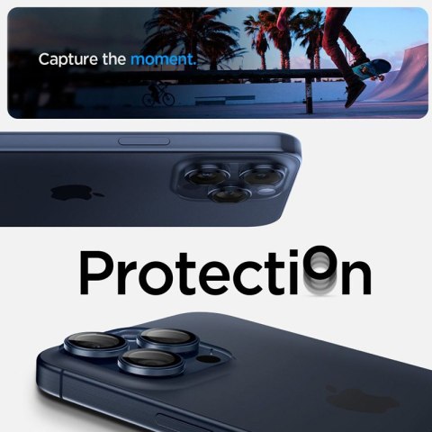 Spigen Optik Pro GLAS.TR EZ Fit Camera Protector 2-Pack - Szkło ochronne na obiektyw do iPhone 15 Pro / 15 Pro Max / iPhone 14 P Spigen Spigen Optik Pro GLAS.TR EZ Fit Camera Protector 2-Pack - Szkło ochronne na obiektyw do iPhone 15 Pro / 15 Pro Max / iPhone 14 P Spigen
