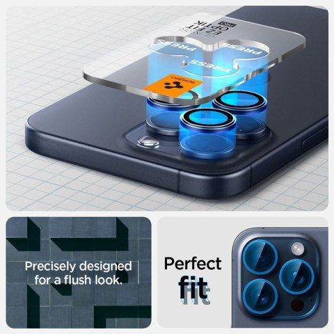 Spigen Optik Pro GLAS.TR EZ Fit Camera Protector 2-Pack - Szkło ochronne na obiektyw do iPhone 15 Pro / 15 Pro Max / iPhone 14 P Spigen Spigen Optik Pro GLAS.TR EZ Fit Camera Protector 2-Pack - Szkło ochronne na obiektyw do iPhone 15 Pro / 15 Pro Max / iPhone 14 P Spigen