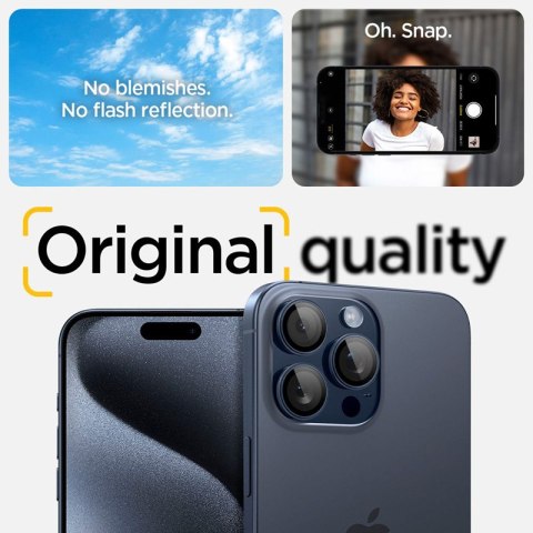 Spigen Optik Pro GLAS.TR EZ Fit Camera Protector 2-Pack - Szkło ochronne na obiektyw do iPhone 15 Pro / 15 Pro Max / iPhone 14 P Spigen Spigen Optik Pro GLAS.TR EZ Fit Camera Protector 2-Pack - Szkło ochronne na obiektyw do iPhone 15 Pro / 15 Pro Max / iPhone 14 P Spigen