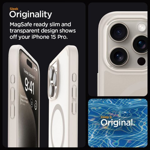 Spigen Ultra Hybrid Mag MagSafe - Etui do iPhone 15 Pro (Frost Natural Titanium) Spigen Spigen Ultra Hybrid Mag MagSafe - Etui do iPhone 15 Pro (Frost Natural Titanium) Spigen