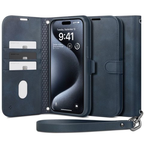 Spigen Wallet S Pro - Etui do iPhone 15 Pro (Navy) Spigen Spigen Wallet S Pro - Etui do iPhone 15 Pro (Navy) Spigen