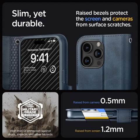 Spigen Wallet S Pro - Etui do iPhone 15 Pro (Navy) Spigen Spigen Wallet S Pro - Etui do iPhone 15 Pro (Navy) Spigen