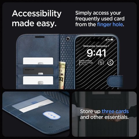 Spigen Wallet S Pro - Etui do iPhone 15 Pro (Navy) Spigen Spigen Wallet S Pro - Etui do iPhone 15 Pro (Navy) Spigen