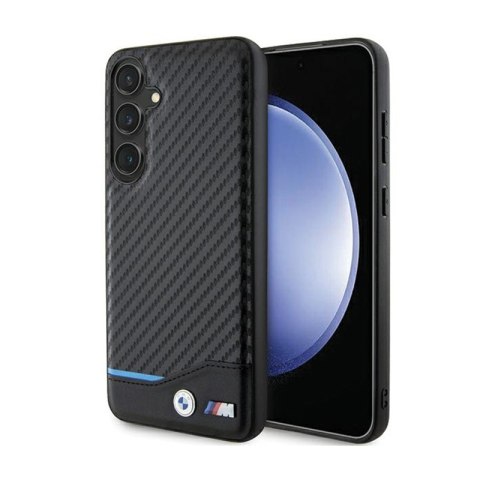 BMW Leather Carbon Blue Line - Etui Samsung Galaxy S24+ (czarny) BMW BMW Leather Carbon Blue Line - Etui Samsung Galaxy S24+ (czarny) BMW