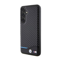 BMW Leather Carbon Blue Line - Etui Samsung Galaxy S24+ (czarny) BMW