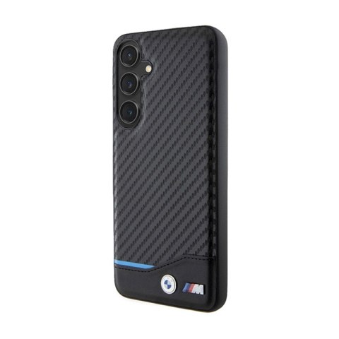 BMW Leather Carbon Blue Line - Etui Samsung Galaxy S24+ (czarny) BMW BMW Leather Carbon Blue Line - Etui Samsung Galaxy S24+ (czarny) BMW