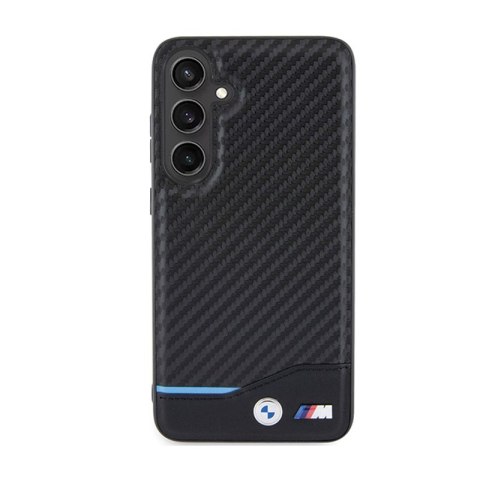 BMW Leather Carbon Blue Line - Etui Samsung Galaxy S24+ (czarny) BMW BMW Leather Carbon Blue Line - Etui Samsung Galaxy S24+ (czarny) BMW