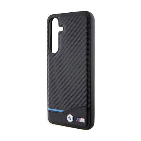 BMW Leather Carbon Blue Line - Etui Samsung Galaxy S24+ (czarny) BMW BMW Leather Carbon Blue Line - Etui Samsung Galaxy S24+ (czarny) BMW