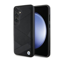 BMW Signature Leather Crossing Lines Pattern - Etui Samsung Galaxy S24+ (czarny) BMW