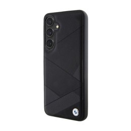 BMW Signature Leather Crossing Lines Pattern - Etui Samsung Galaxy S24+ (czarny) BMW