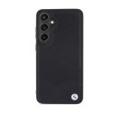 BMW Signature Leather Crossing Lines Pattern - Etui Samsung Galaxy S24+ (czarny) BMW