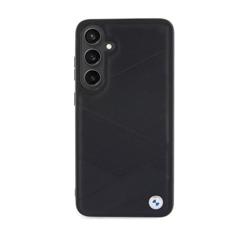BMW Signature Leather Crossing Lines Pattern - Etui Samsung Galaxy S24+ (czarny) BMW BMW Signature Leather Crossing Lines Pattern - Etui Samsung Galaxy S24+ (czarny) BMW