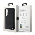 BMW Signature Leather Crossing Lines Pattern - Etui Samsung Galaxy S24+ (czarny) BMW