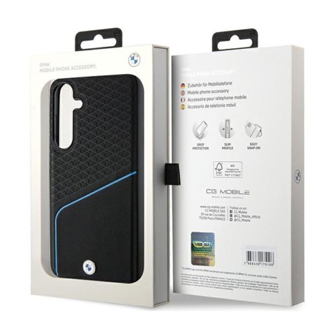 BMW Signature Leather Textured & Line MagSafe - Etui Samsung Galaxy S24+ (czarny) BMW BMW Signature Leather Textured & Line MagSafe - Etui Samsung Galaxy S24+ (czarny) BMW