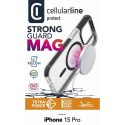 Cellularline Tetra Force Strong Guard Mag - Etui iPhone 15 Pro MagSafe z powłoką MICROBAN (przezroczysty) Cellularline