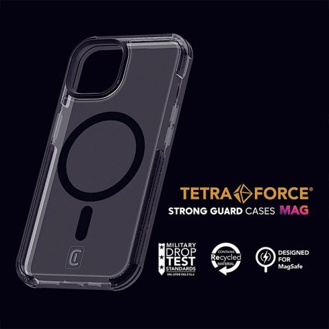 Cellularline Tetra Force Strong Guard Mag - Etui iPhone 15 Pro MagSafe z powłoką MICROBAN (przezroczysty) Cellularline Cellularline Tetra Force Strong Guard Mag - Etui iPhone 15 Pro MagSafe z powłoką MICROBAN (przezroczysty) Cellularline