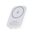 Crong MagSpot Power Bank - Bezprzewodowy power bank ultra slim z MagSafe 5000mAh, USB-C 20W PD (biały) Crong