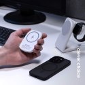 Crong MagSpot Power Bank - Bezprzewodowy power bank ultra slim z MagSafe 5000mAh, USB-C 20W PD (biały) Crong
