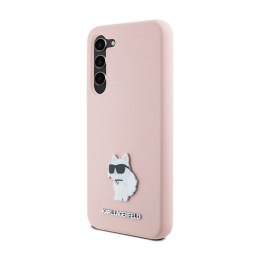 Karl Lagerfeld Silicone Choupette Metal Pin - Etui Samsung Galaxy S24 (różowy) Karl Lagerfeld