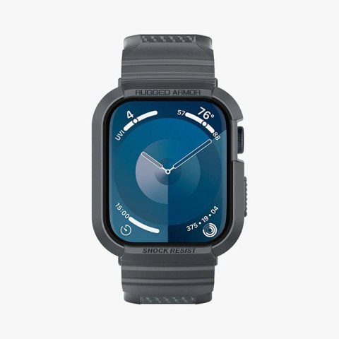 Spigen Rugged Armor Pro - Pasek z obudową do Apple Watch 4/5/6/7/8/9/SE 44/45 mm (Dark Grey) Spigen Spigen Rugged Armor Pro - Pasek z obudową do Apple Watch 4/5/6/7/8/9/SE 44/45 mm (Dark Grey) Spigen