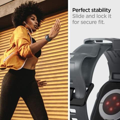 Spigen Rugged Armor Pro - Pasek z obudową do Apple Watch 4/5/6/7/8/9/SE 44/45 mm (Dark Grey) Spigen Spigen Rugged Armor Pro - Pasek z obudową do Apple Watch 4/5/6/7/8/9/SE 44/45 mm (Dark Grey) Spigen