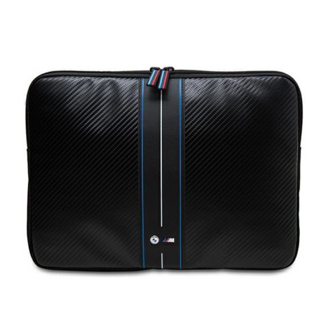 BMW Carbon Blue Stripes Sleeve - Etui na notebook 15" / 16" (czarny) BMW BMW Carbon Blue Stripes Sleeve - Etui na notebook 15" / 16" (czarny) BMW