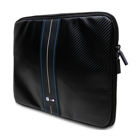 BMW Carbon Blue Stripes Sleeve - Etui na notebook 15" / 16" (czarny) BMW BMW Carbon Blue Stripes Sleeve - Etui na notebook 15" / 16" (czarny) BMW