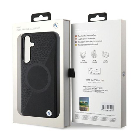 BMW Leather Half Textured & Circle MagSafe - Etui Samsung Galaxy S24 (czarny) BMW BMW Leather Half Textured & Circle MagSafe - Etui Samsung Galaxy S24 (czarny) BMW